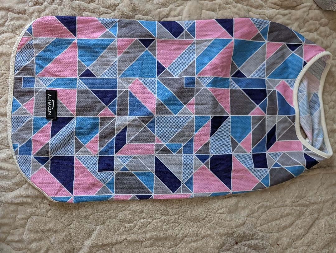 ALPHAICON 幾何学模様 メッシュ犬服 1XL サマークーリングタンク