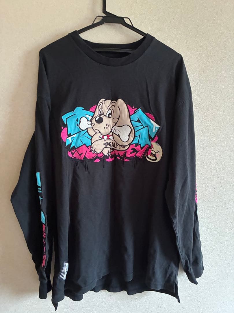 ガルフィ　丸山ゴンザレス　裏社会ジャーニーコラボロングTシャツ　ブラック　XL