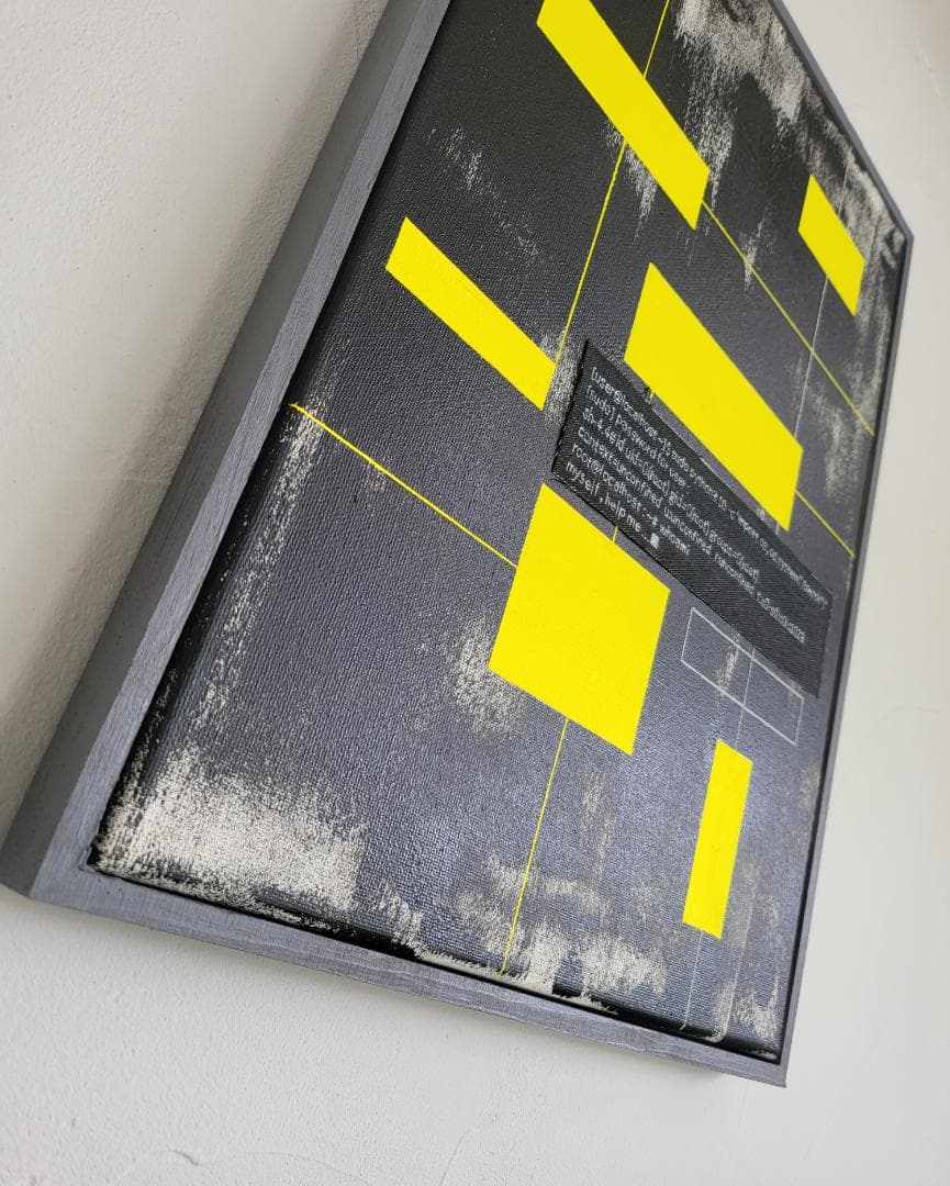 デジタル'85 / 抽象画 キャンバス 額セット 44×32㎝ 原画1点のみ