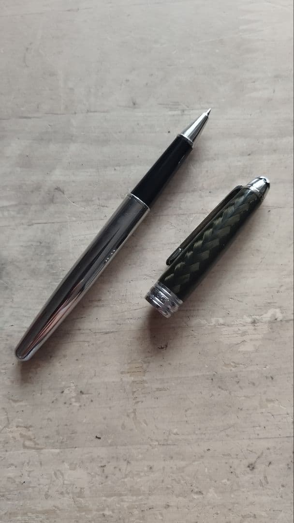 レア　モンブラン ソリテール カーボン スチール ボールペン 　ローラーボール