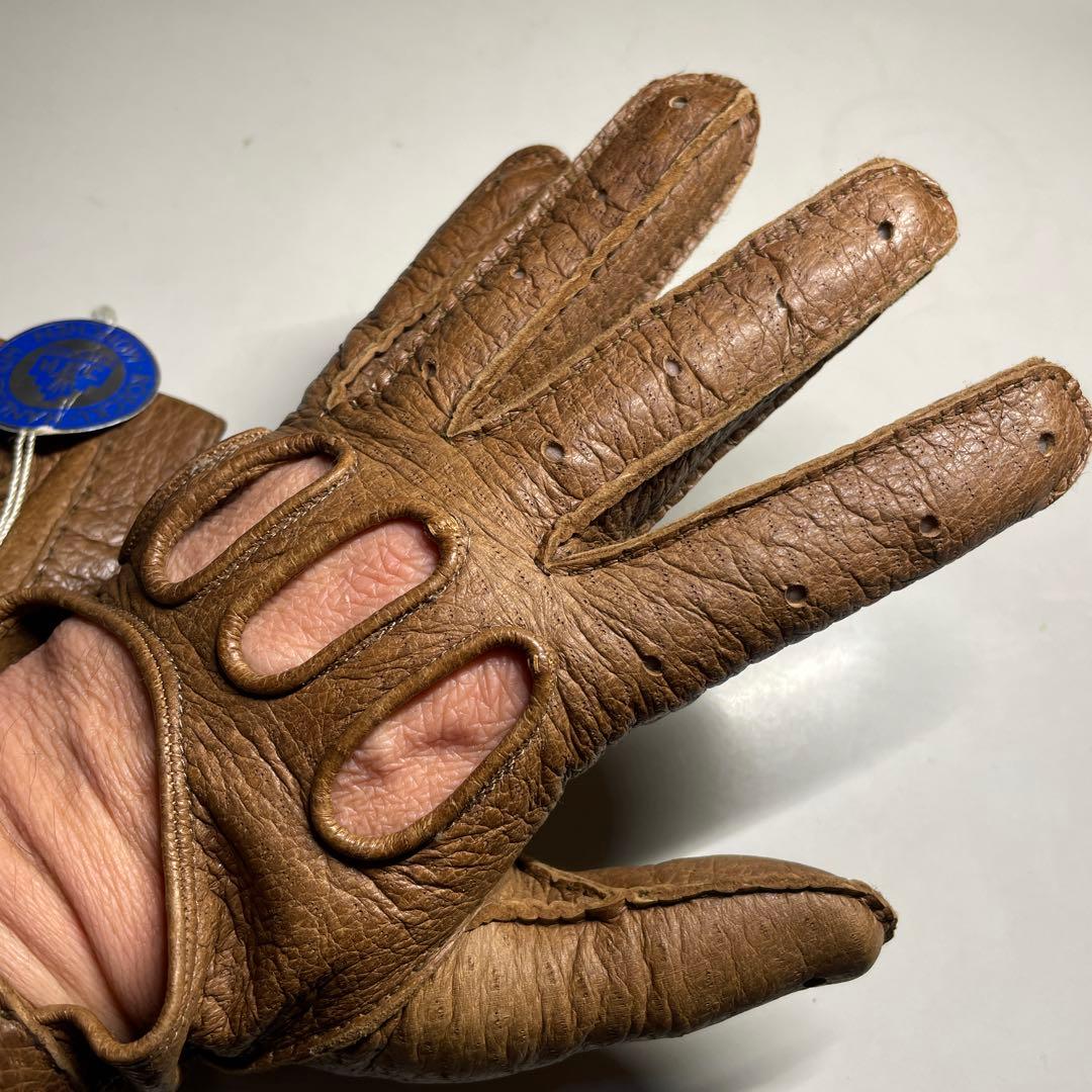 ROECKL ペッカリー革 ドライビング グローブ　一枚革　ブラウン色