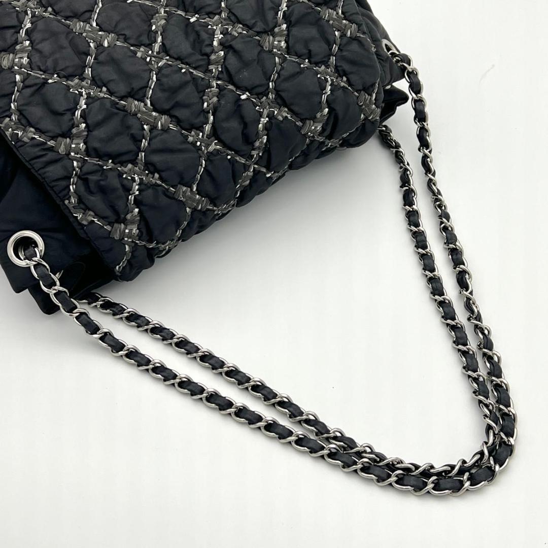 CHANEL シャネル パリビザンス ナイロン フラップ ダブルチェーンバッグ