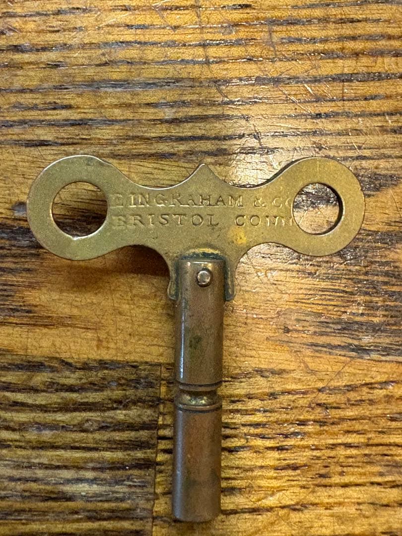 アメリカ製アンティーク寄せ木達磨時計