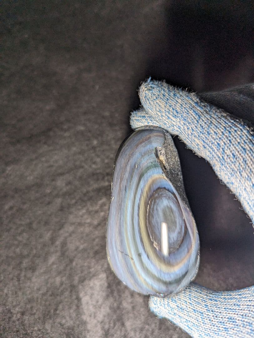 【研磨品】十勝石玲瓏　北海道産レインボーオブシディアン　十勝石　玲瓏石