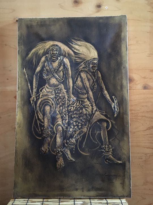 ルワンダの絵画  伝統舞踊イントーレ