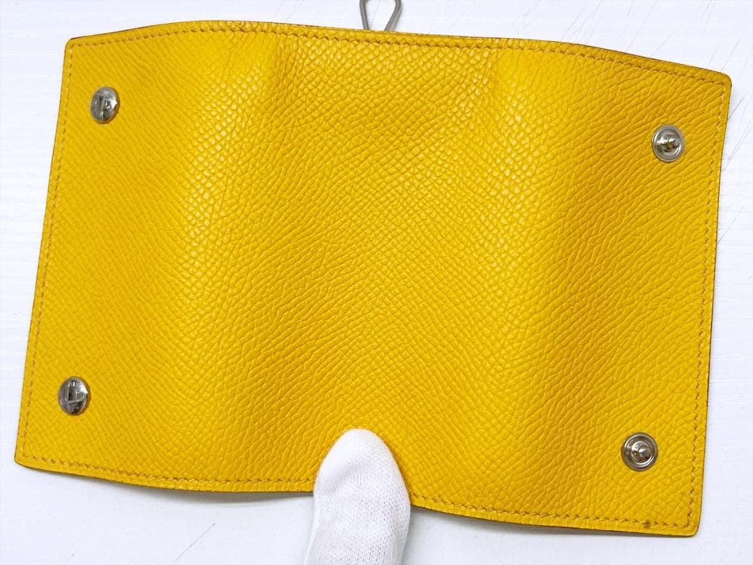 ほぼ未使用　エルメス　エチュイクレ4　キーケース　エプソン　イエロー　□M