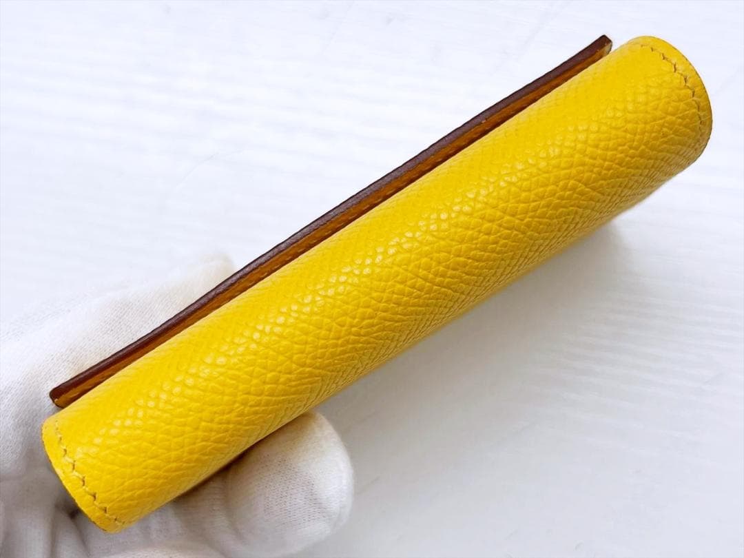 ほぼ未使用　エルメス　エチュイクレ4　キーケース　エプソン　イエロー　□M