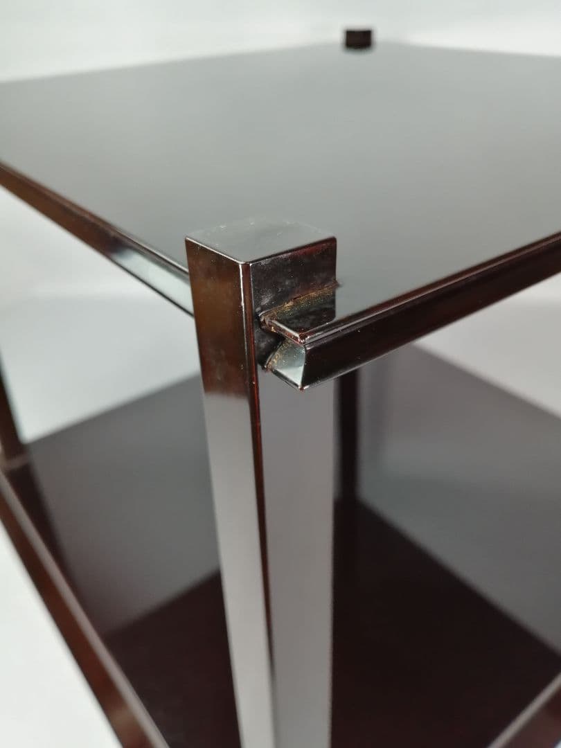 【茶道具】塗師長完作　直斎好み矢筈棚　武者小路千家　官休庵　茶棚　棚542