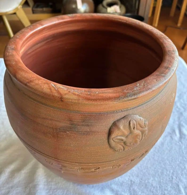 古備前焼　伊部陶苑　大壺　甕　鉢　アンティーク置物　骨董品