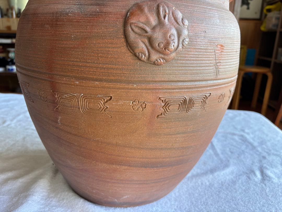 古備前焼　伊部陶苑　大壺　甕　鉢　アンティーク置物　骨董品