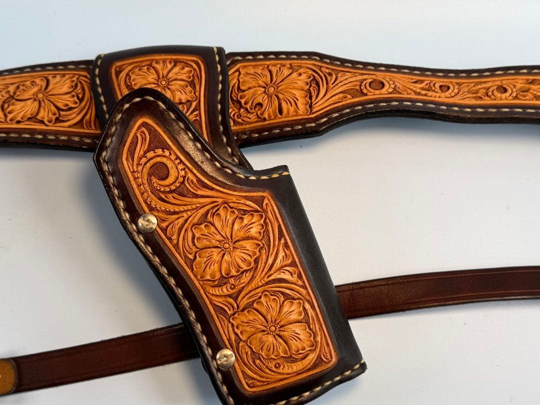 コルトガバメント用クイックドロー用リグ（レザーホルスター ）