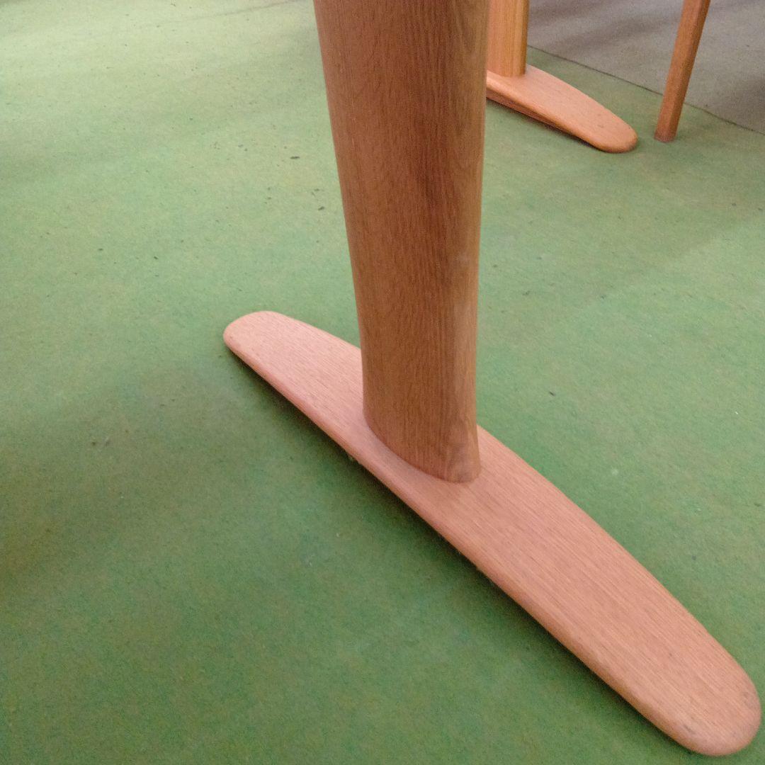 飛騨産業　オーダー テーブル 侭　豆型　丸面型　WO 色 ホワイトオーク 材