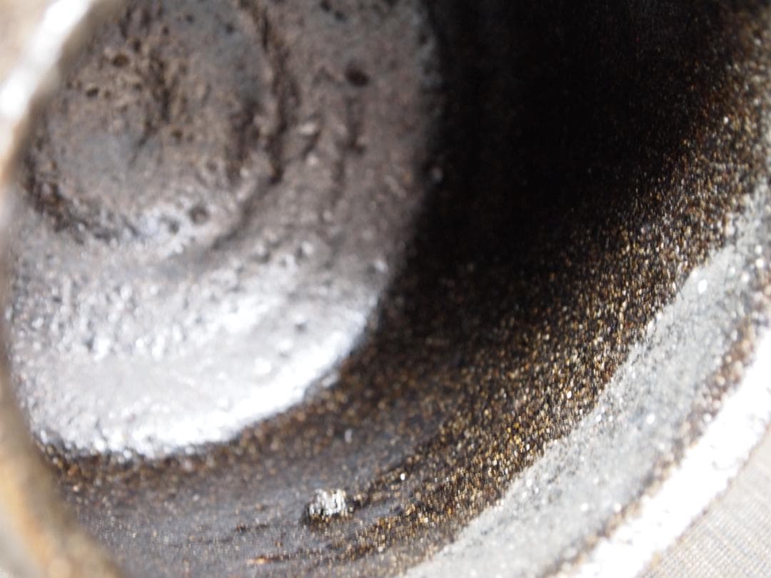 未使用★辻村塊【師＆父：辻村史朗】★引出し黒茶碗★☆共箱・共布