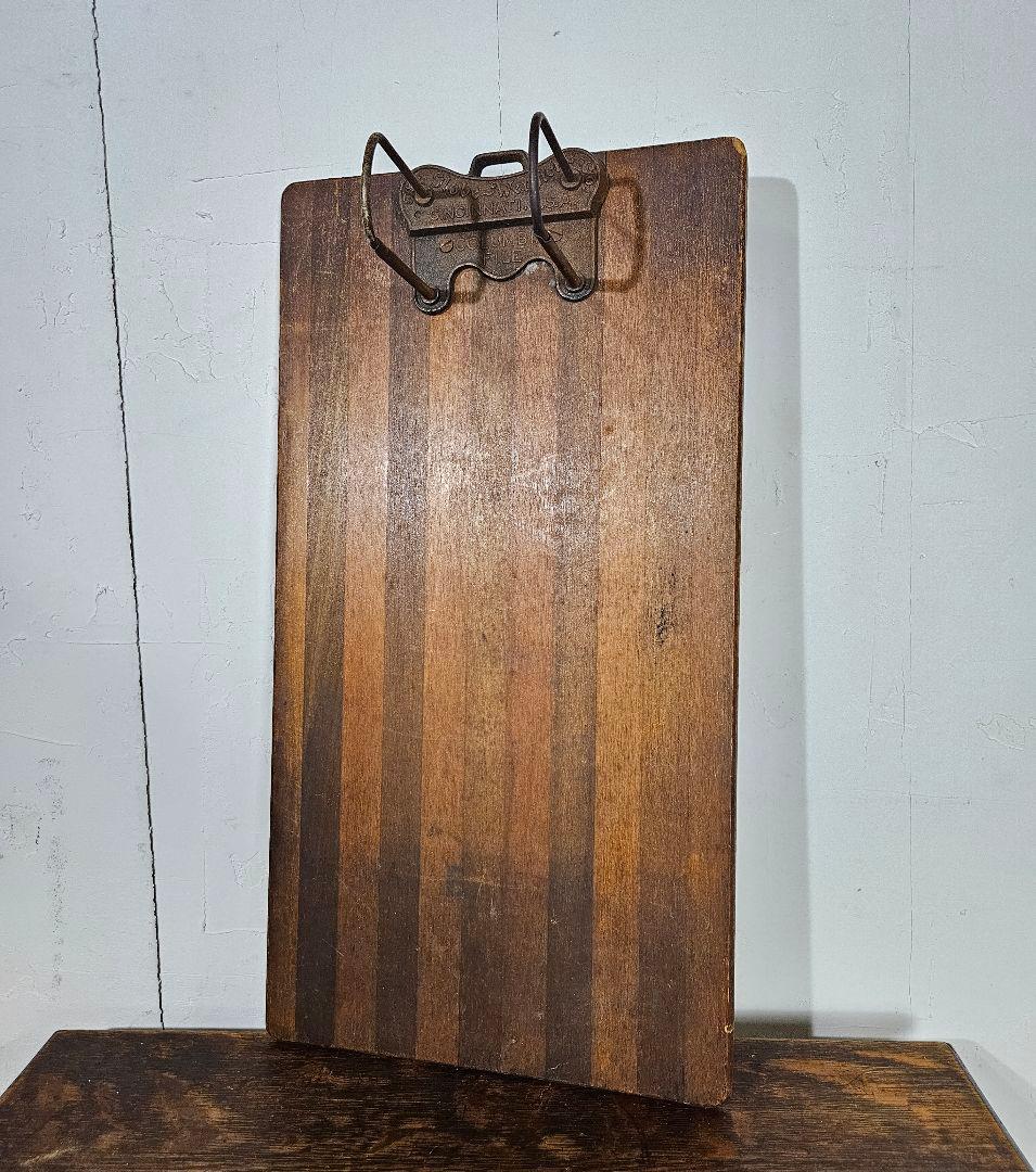 USAアンティーク ファイルボード 店舗什器 メニュー板 木製×アイアン