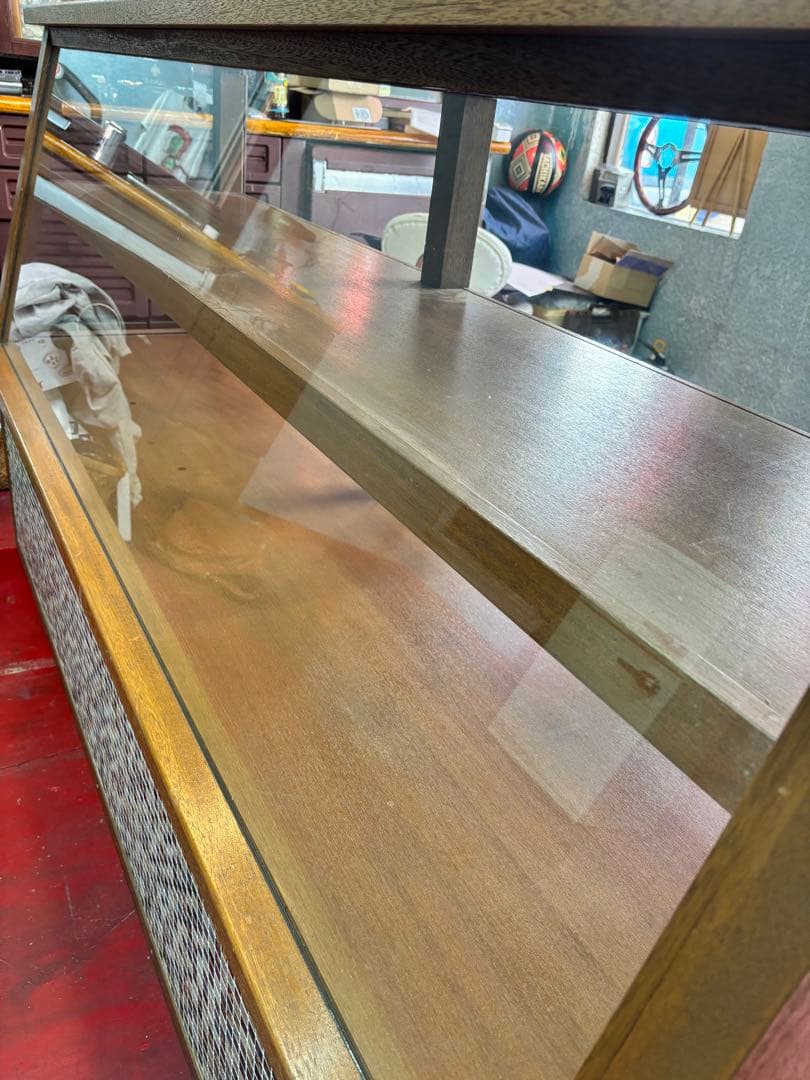 ◆アンティークガラスショーケース・タイル模様　状態B