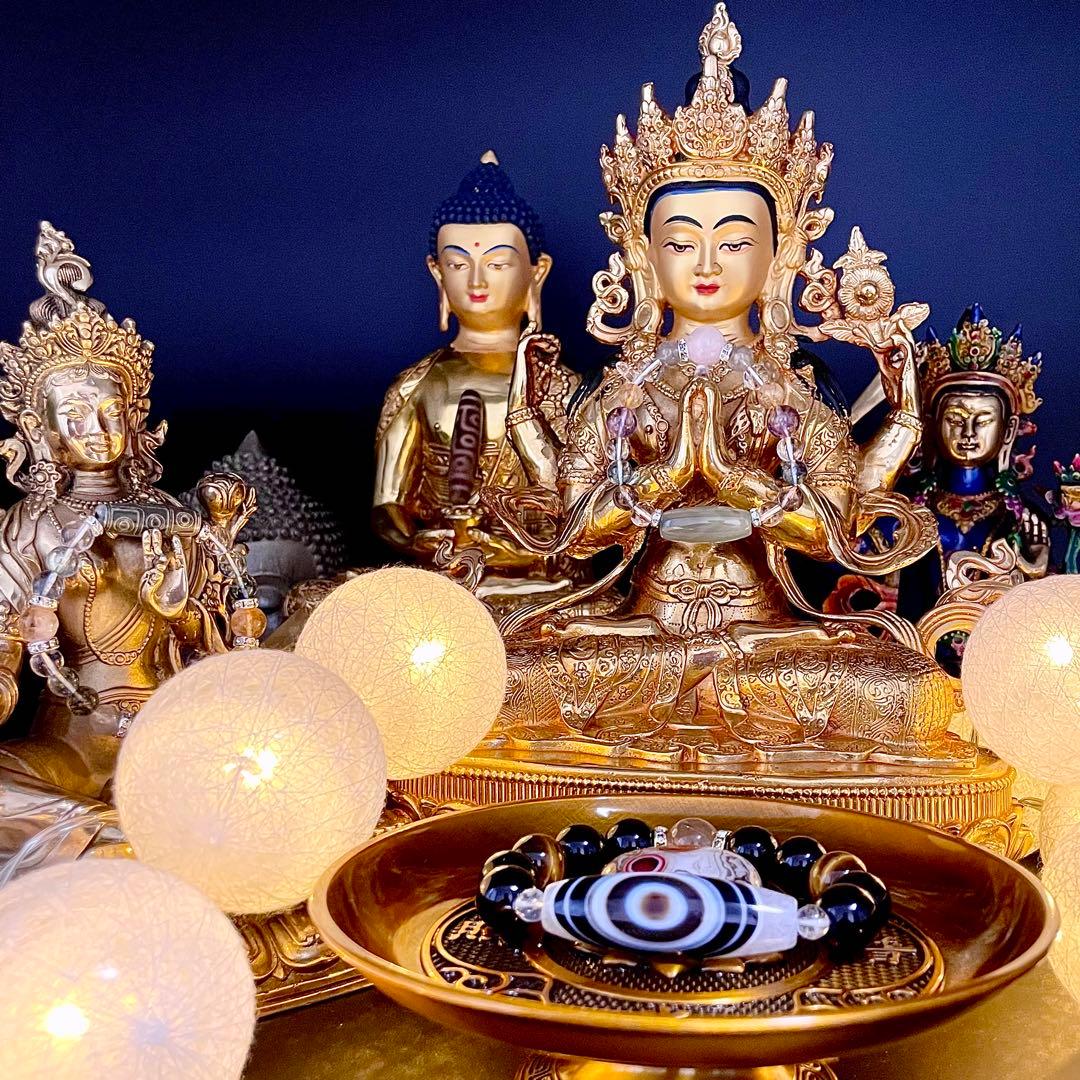 h*a様 ◆年代物◆ 九眼天珠 730 朱砂 ジービーズ 西蔵天珠 お守り 53