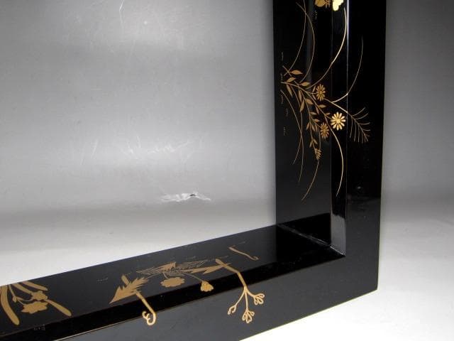 ＜特別価格＞中村宗哲 春秋草花蒔絵 炉縁 裏千家十五代 鵬雲斎花押　v914