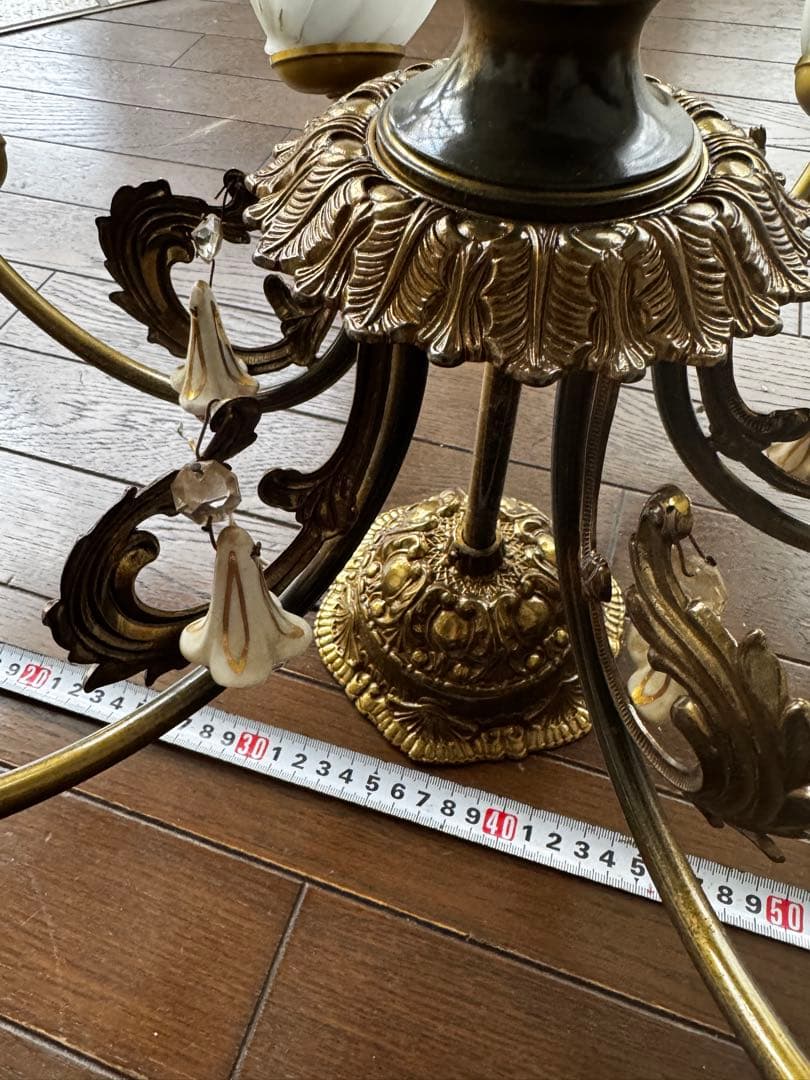 レトロ 照明 ヤマギワ フラワー型シェードのシャンデリア