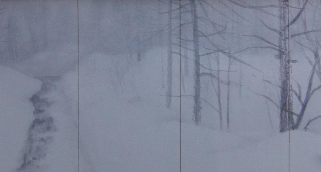 森本遙、【雪径】、希少な額装用画集より、新品額装付、状態良好