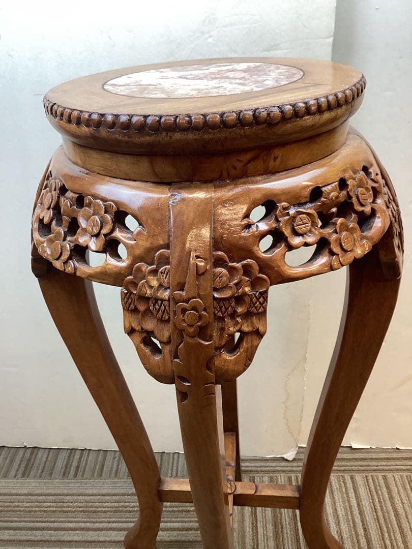 美品　花梨花台 高さ75.5cm 送料込み