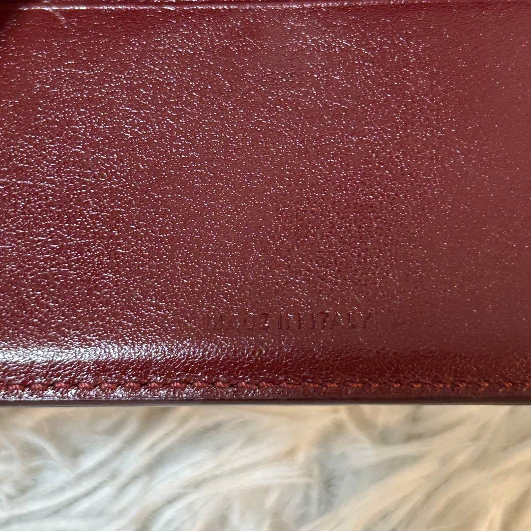 【美品✨クロコ型押し/スモールトリフォールド】セリーヌ　ボルドー　財布　人気　稀