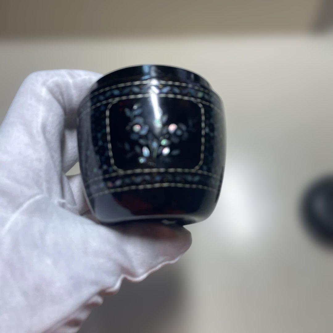 未使用　茶道具　棗　螺鈿貝殻細工