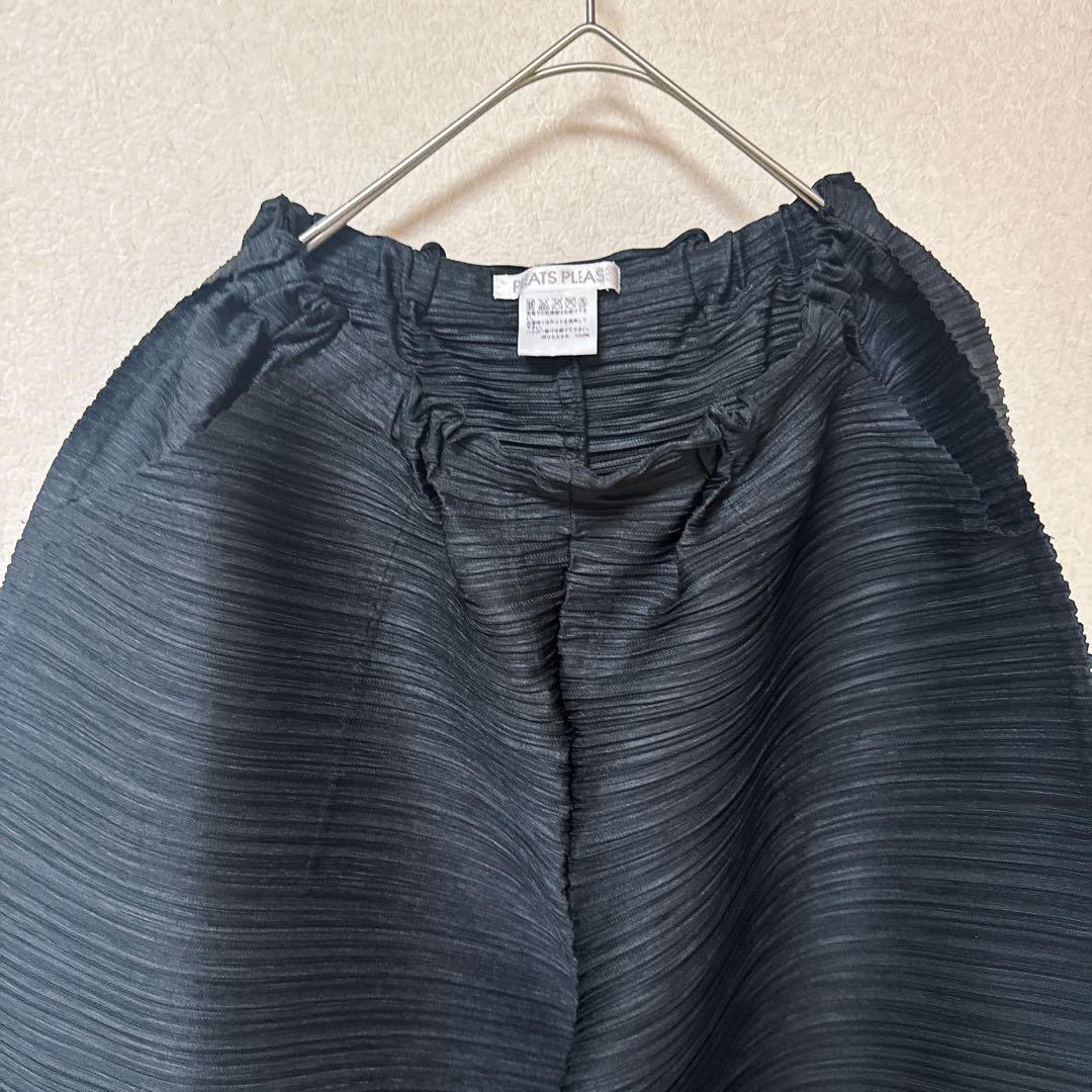 プリーツ プリーズ　変形　切り替え サルエルパンツ　ブラック　サイズ1