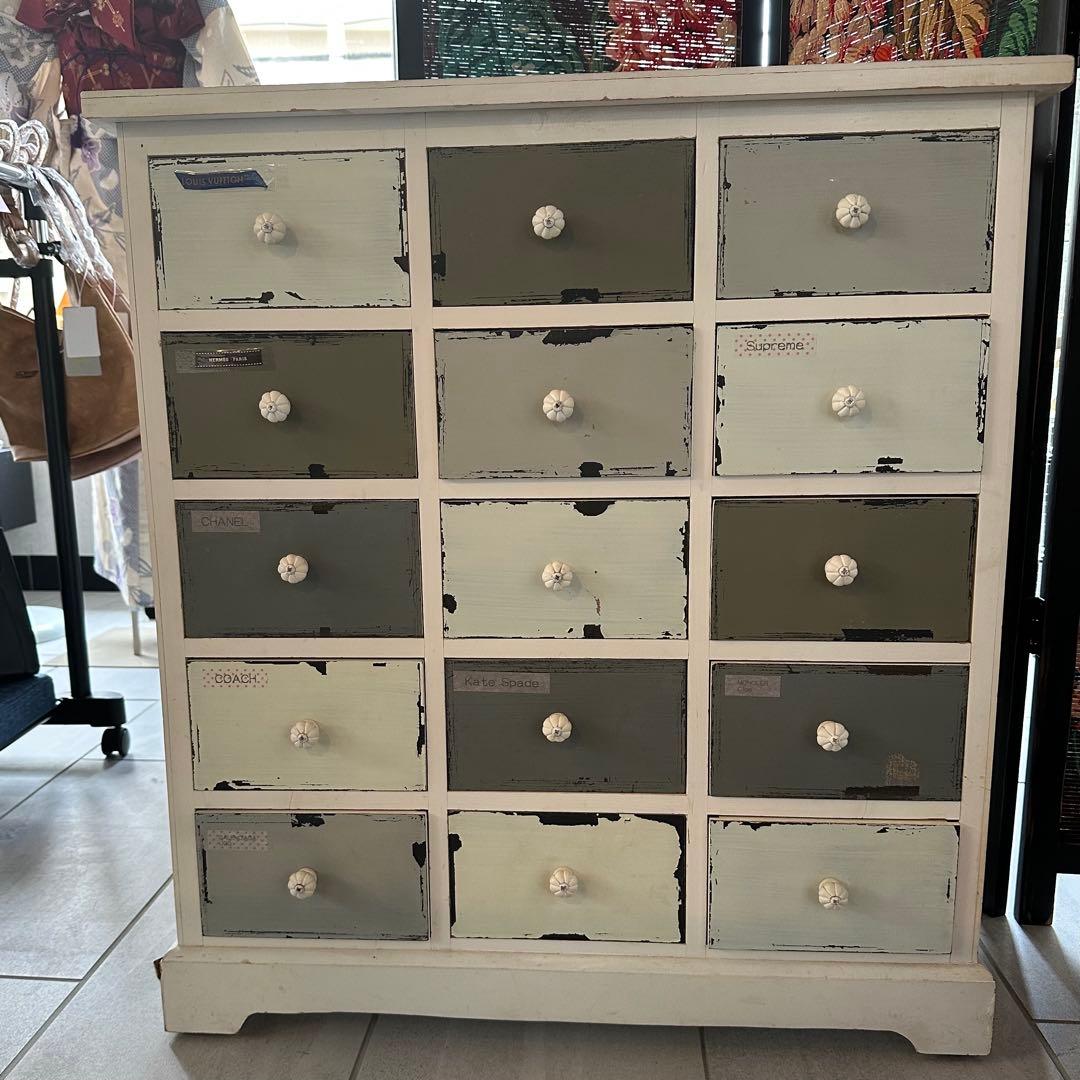 【引き取りお値引き】木製チェスト　ボックス引き出し収納　フレンチシック　シャビー