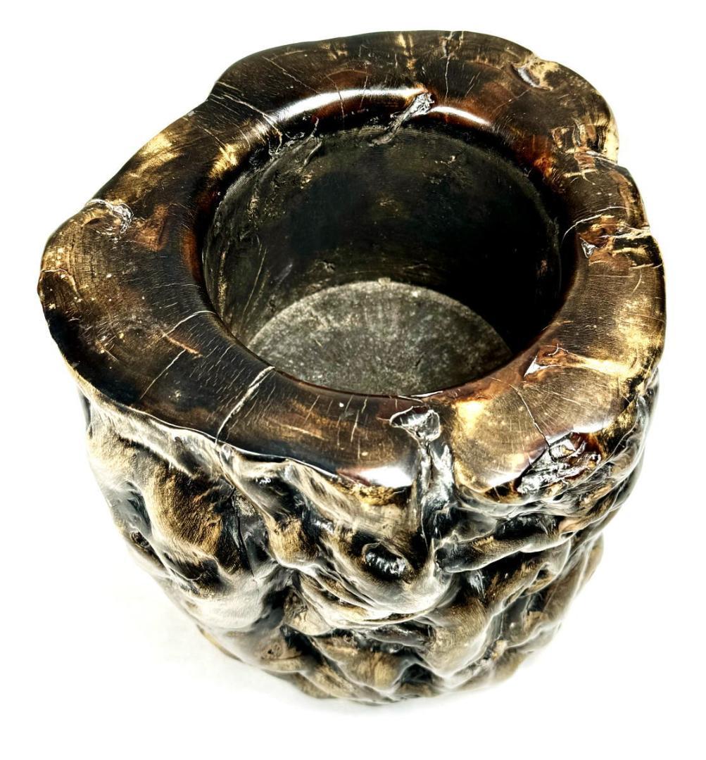 清時代 天然海松（黒珊瑚）筒 特太 2.01kg 書道 華道 茶道WWWT076