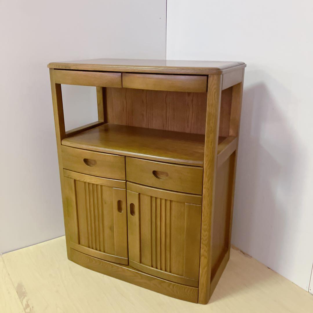 天然木　キャビネット　電話台 FAX台　コンソール　サイドチェスト　レンジ台