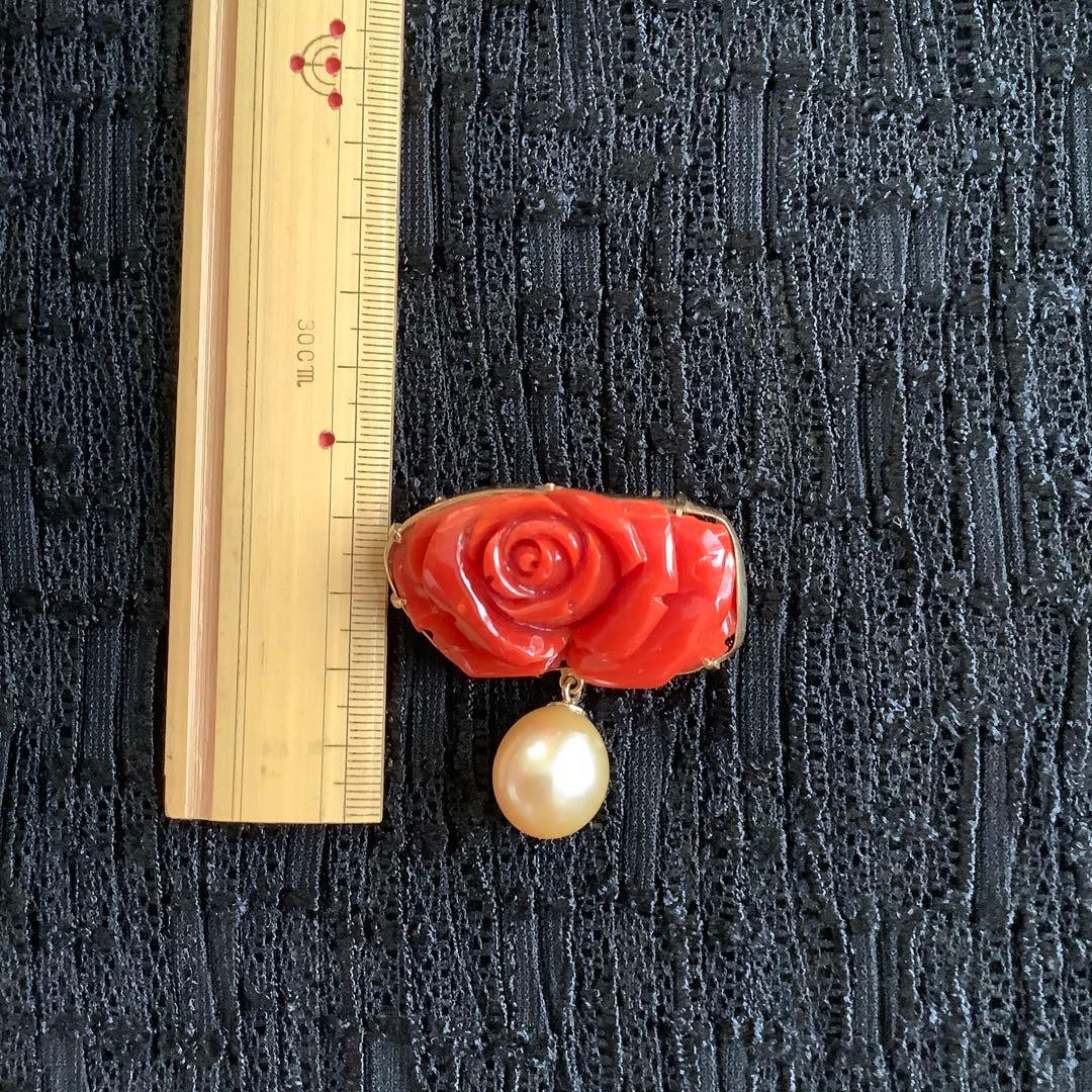 も*し様 保証書あり　パール　サンゴブローチ