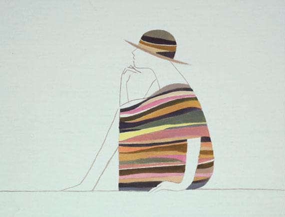 油絵 菅家令子 絵 絵画インテリア 額付(青緑＋金色の枠)F3-041214女性