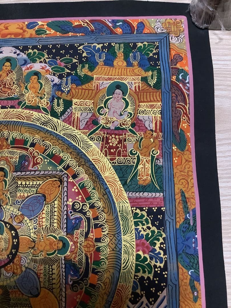 《 チベット密教　新品　1点物 》 手描き　曼荼羅　仏陀　釈迦　仏画　仏教　f2