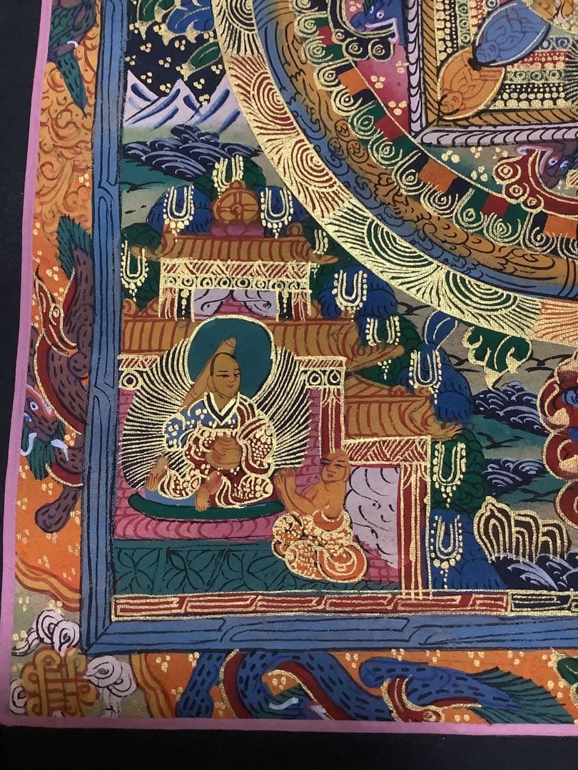 《 チベット密教　新品　1点物 》 手描き　曼荼羅　仏陀　釈迦　仏画　仏教　f2