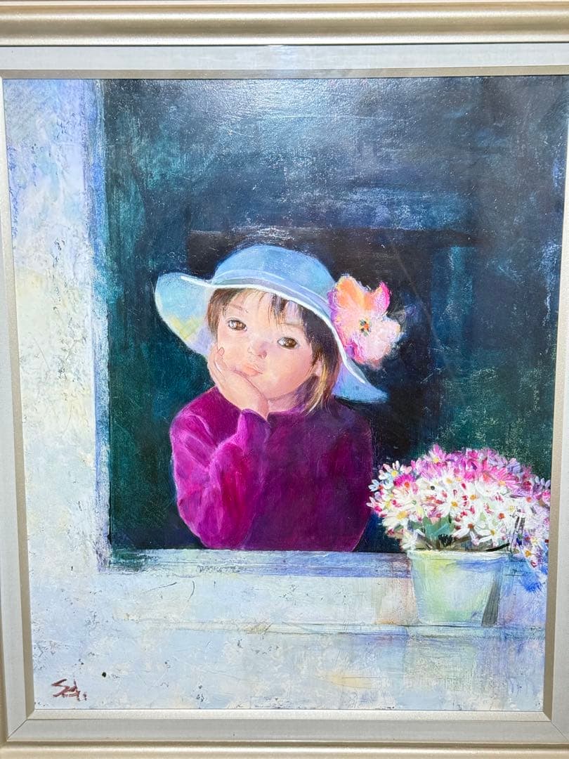 肉筆油彩画　作者不詳