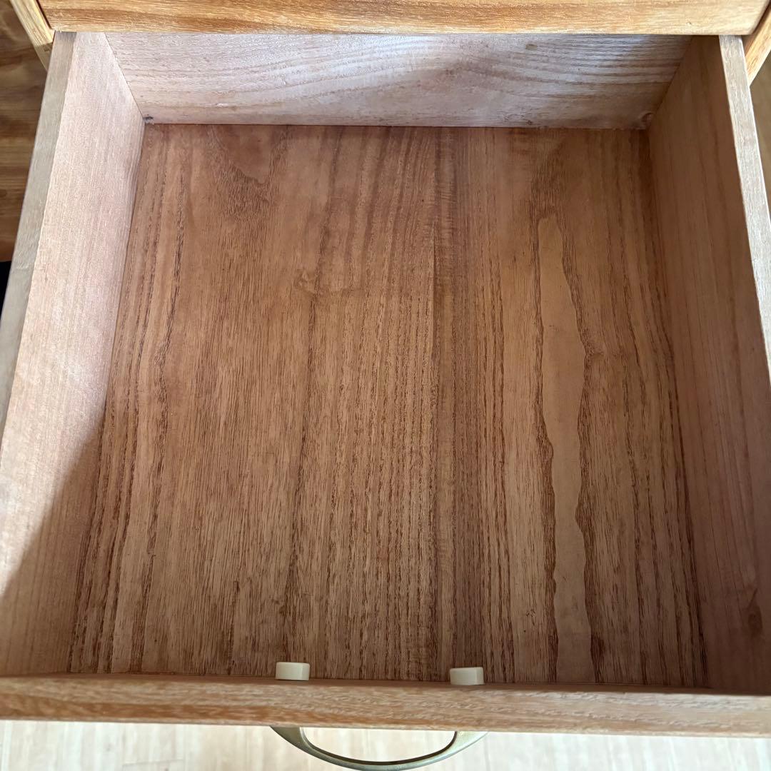 【ビンテージ木製4段チェスト】総無垢材×蜜蝋×金属取手 引き出し収納