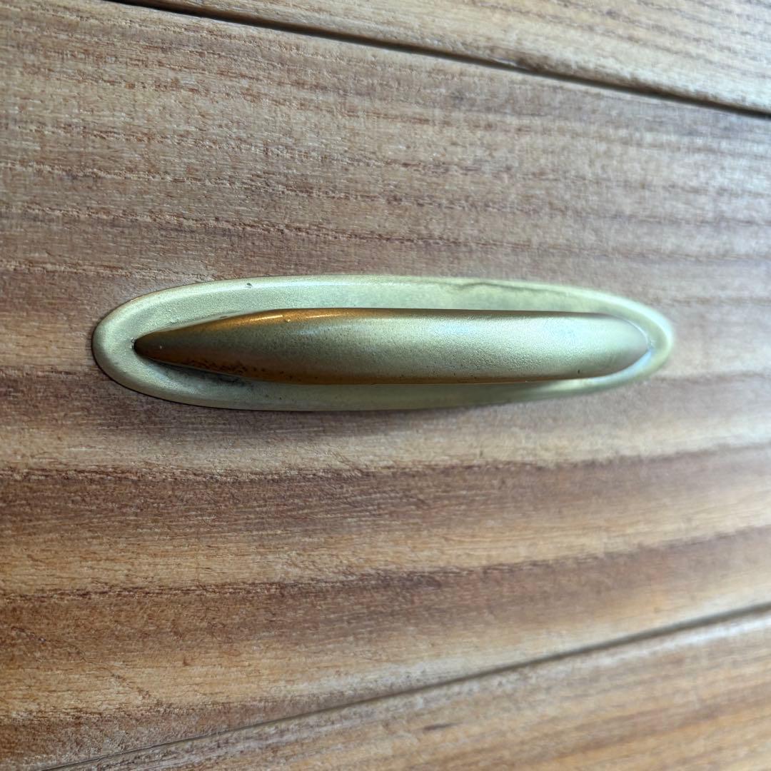 【ビンテージ木製4段チェスト】総無垢材×蜜蝋×金属取手 引き出し収納