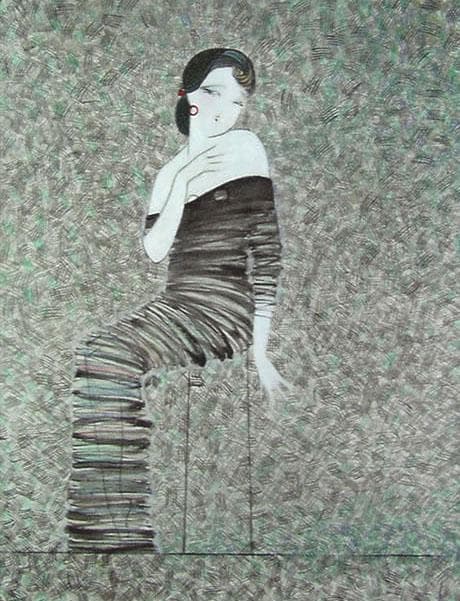 油絵 菅家令子 絵 絵画 インテリア F6-92023 人物 女性像