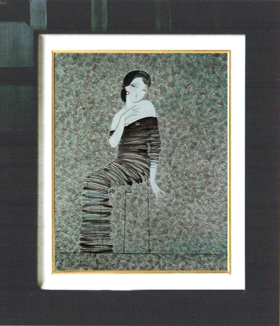 油絵 菅家令子 絵 絵画 インテリア F6-92023 人物 女性像