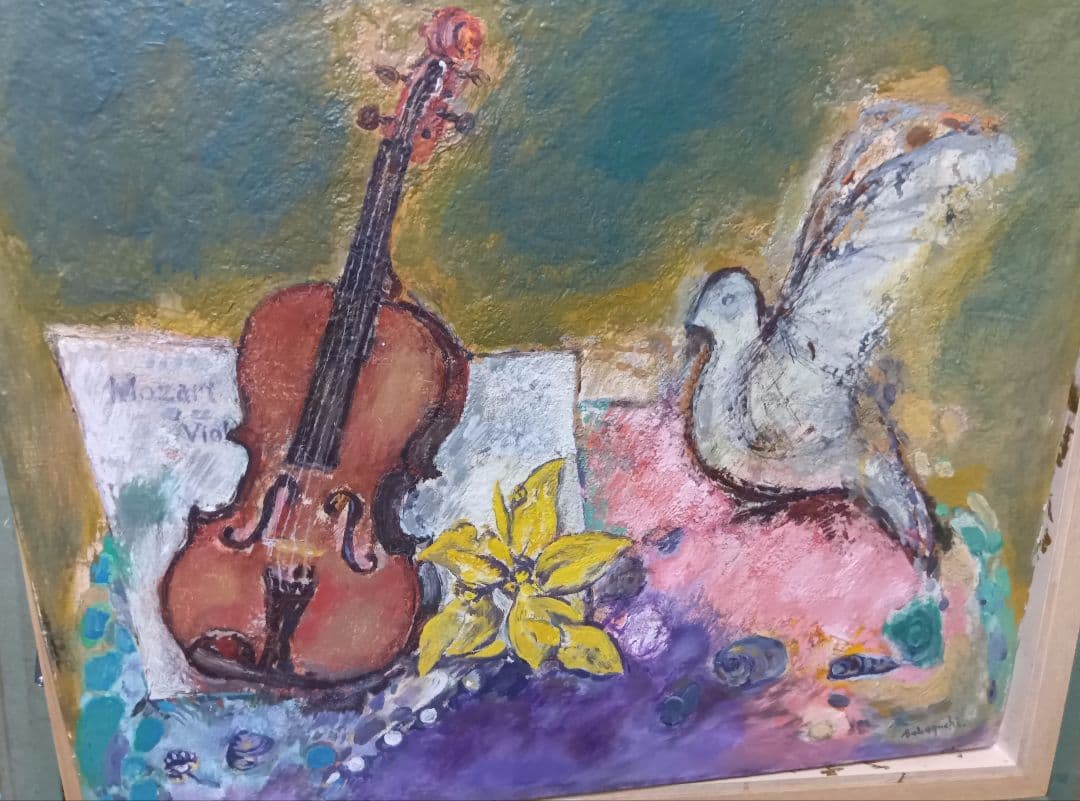 坂口国男の直筆油彩F10号です写真14枚です