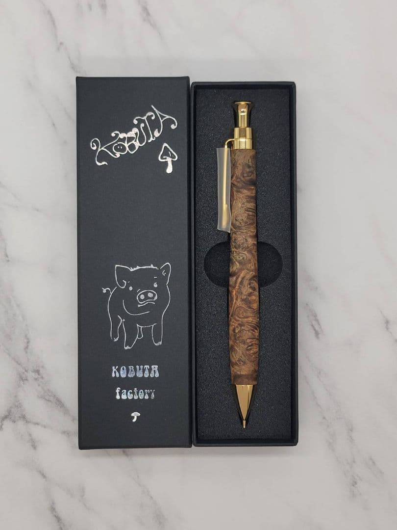 新品　こぶた工房　極上花梨瘤　白瘤+グロテスク　金金具　シャープペンシル0.5