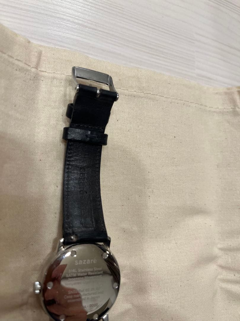 sazare SK02 ブラックコードバン ベルト　自動巻 腕時計