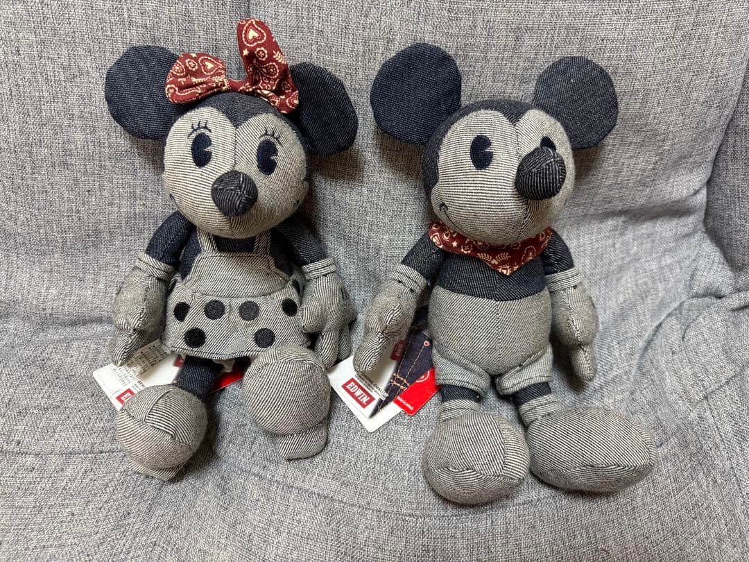 デニム ミッキー ミニー ぬいぐるみ