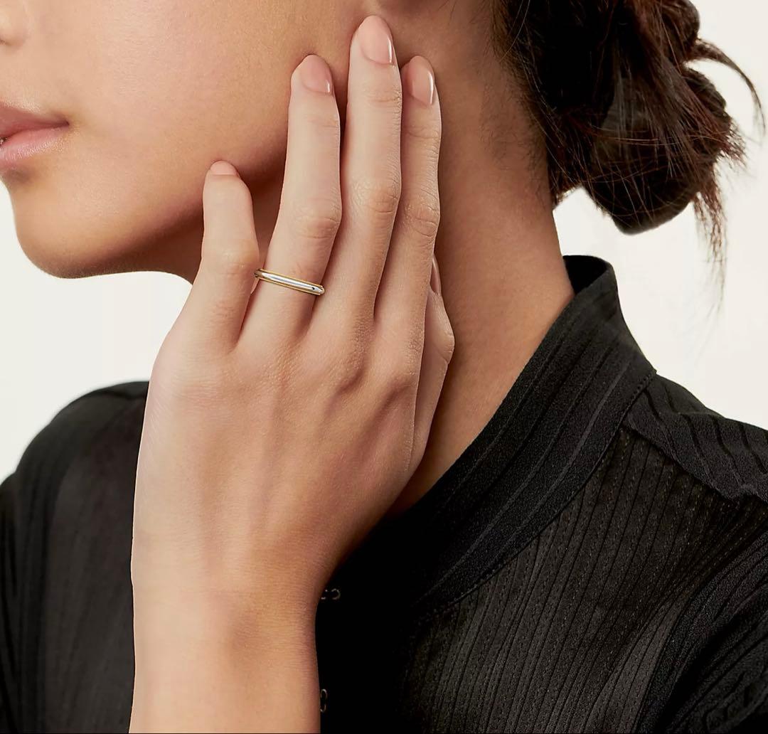 【バラ売り可能】Tiffanyミルグレインバンドリングイエローゴールド&プラチナ