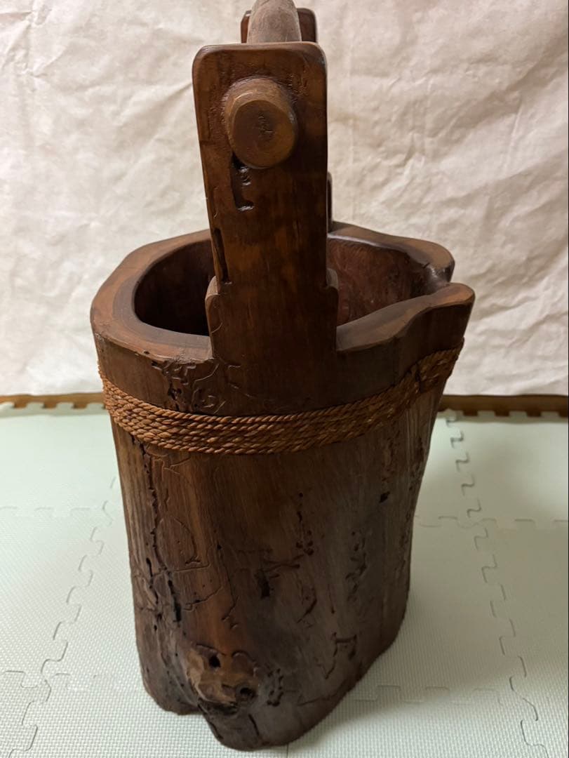 丸太　桶　傘立て　昭和レトロ　70cm 希少