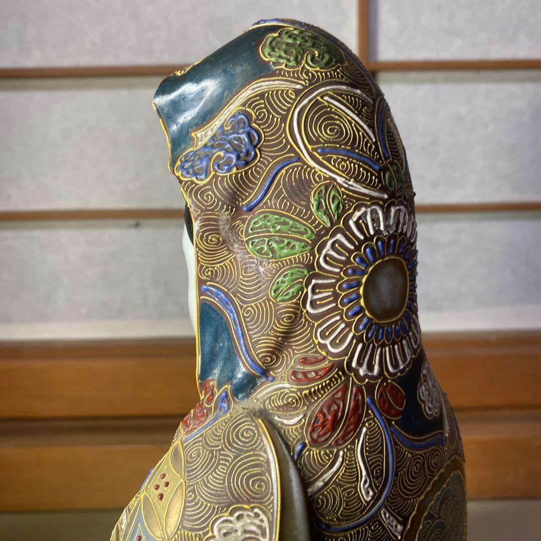 九谷焼　金蘭手観音図置物