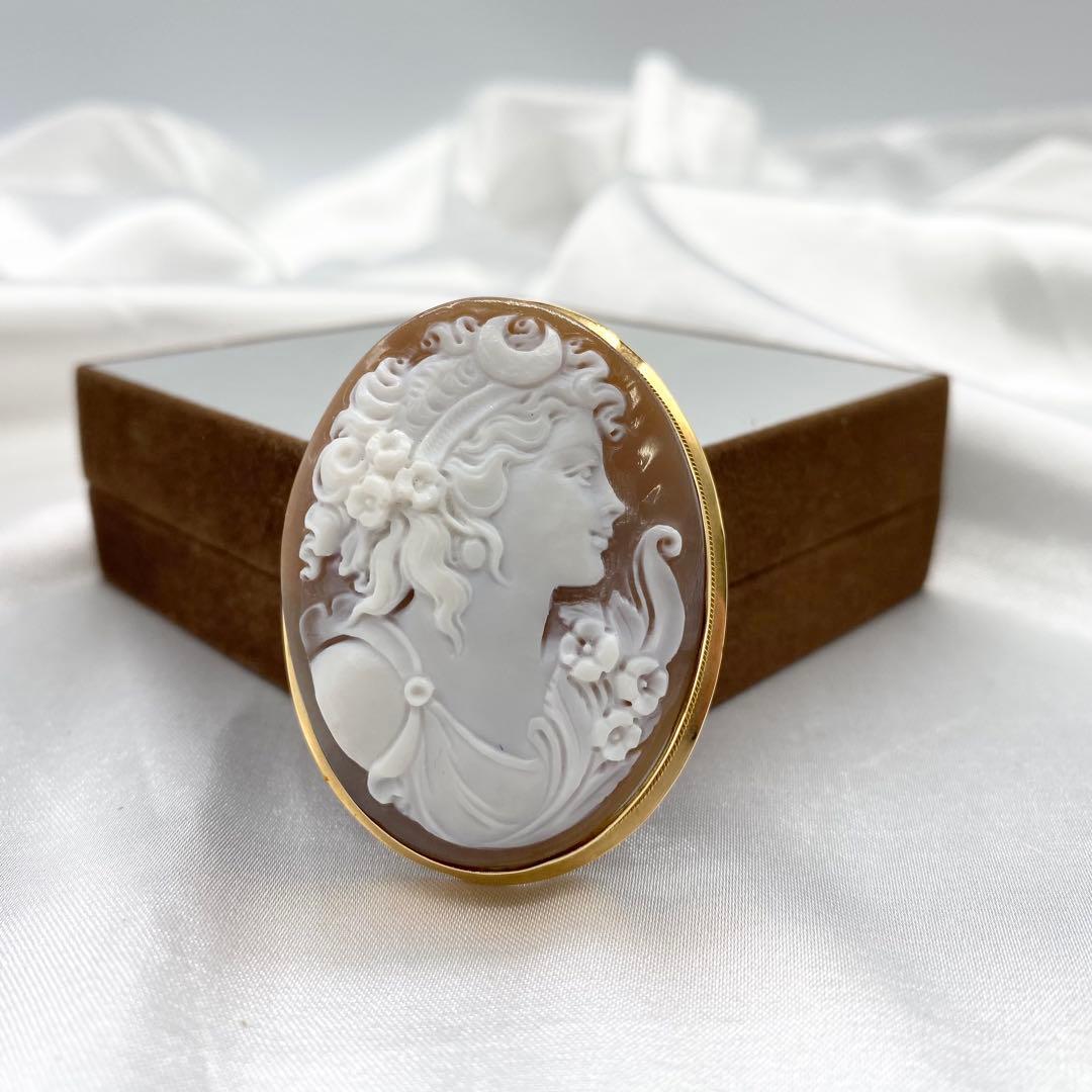 カメオ K18 ペンダントトップ ブローチ ③