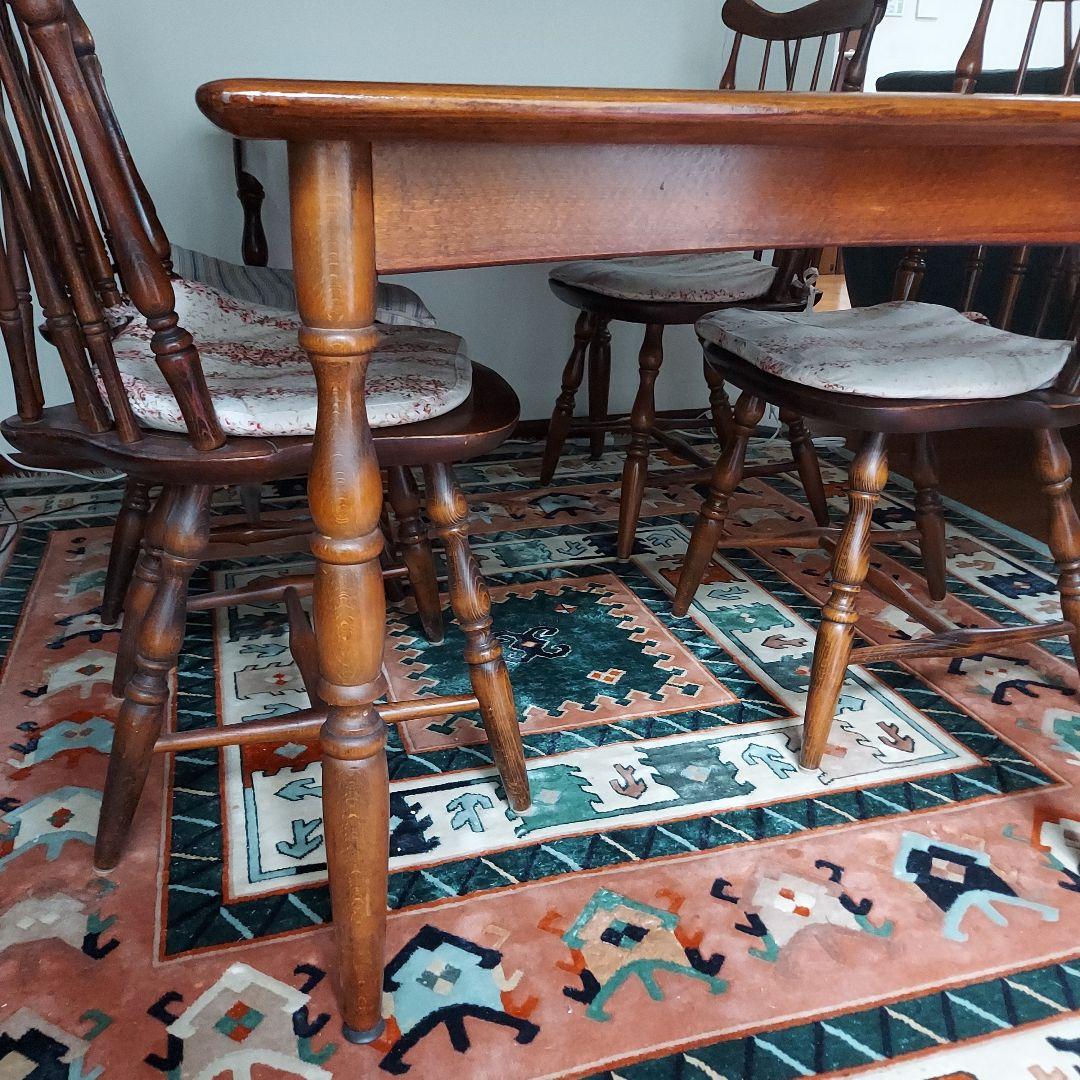 木製長方形ダイニングテーブル　　飛騨産業　キツツキマーク　W156cm