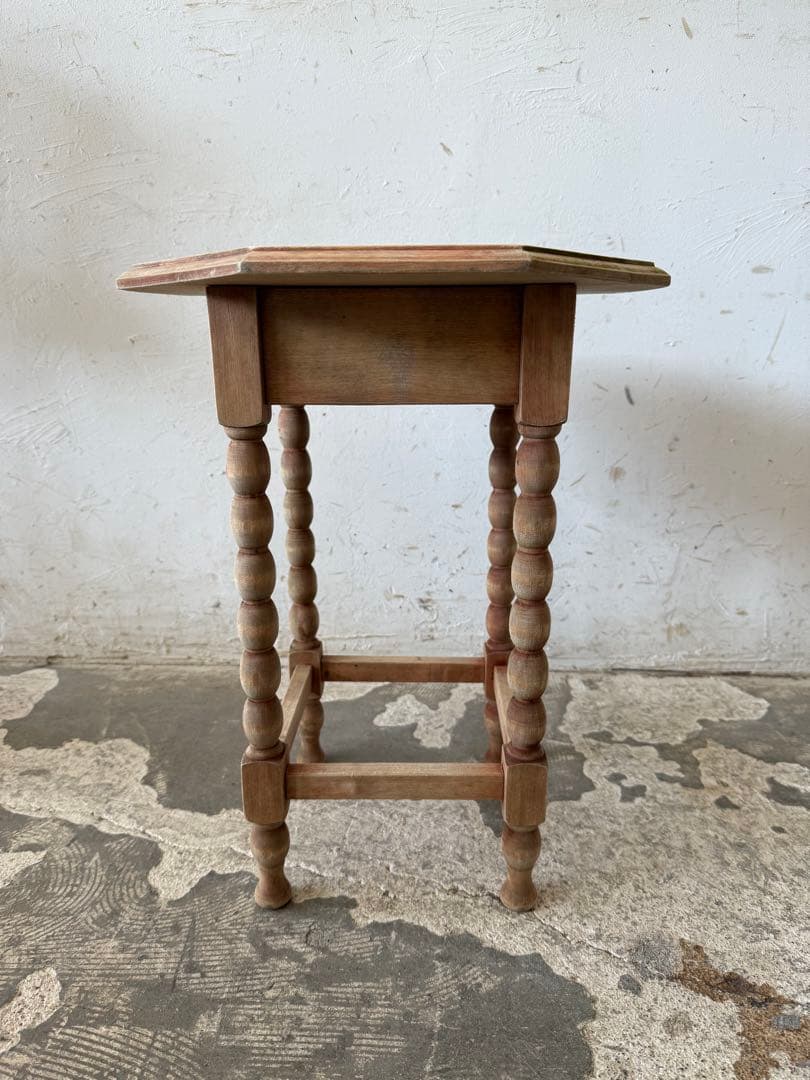 ビンテージ　八角形サイドテーブル　フラワースタンド　花台　剥離