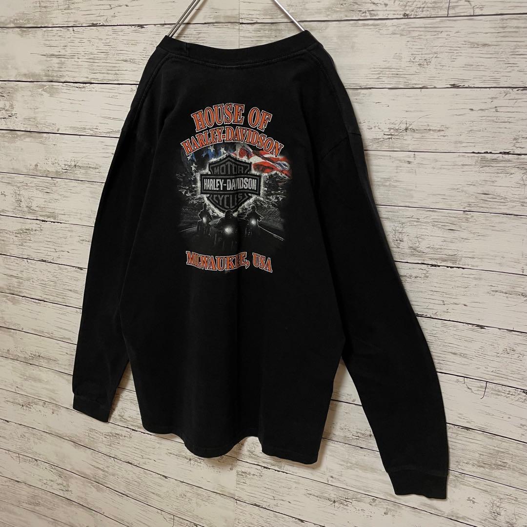 534【入手困難】ハーレーダビッドソン♤ビッグロゴ　希少　長袖ロンT 即完売品